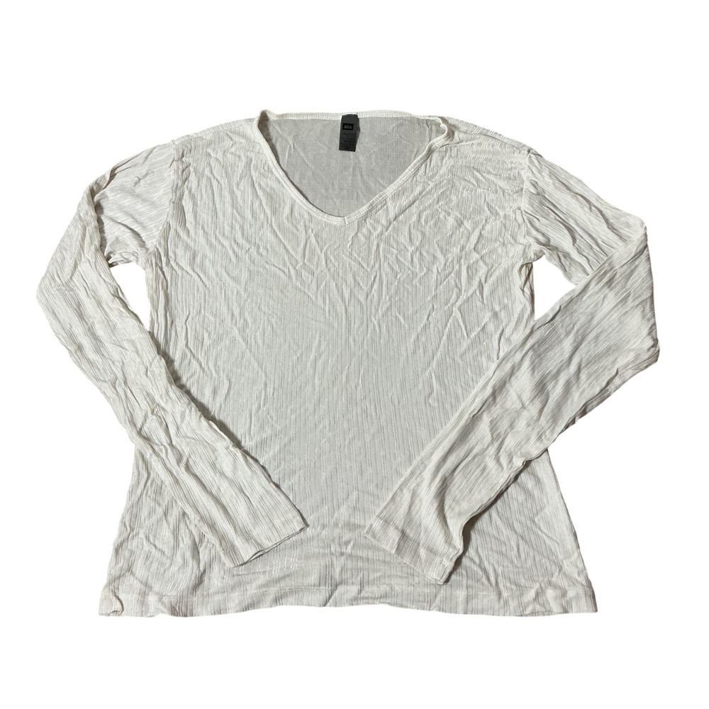 REI Womens Gorpcore 100% Silk Ribbed V-Neck Long Sleeve Base Layer Top Small